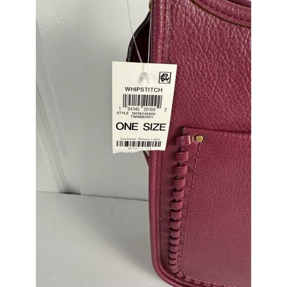 Style & Co Whipstitch soft faux-leather medium Crossbody Purse Twinberry Pink - Picture 9 of 10